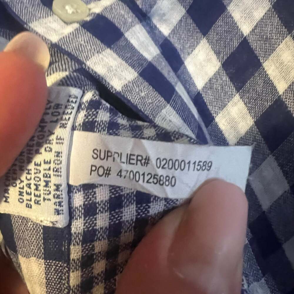 Ralph Lauren Blue Gingham Patterned Cotton Button Down Shirt Size LARGE - Picture 4 of 7